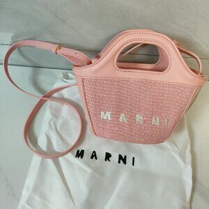 Marni Pink Woven Tote Bag